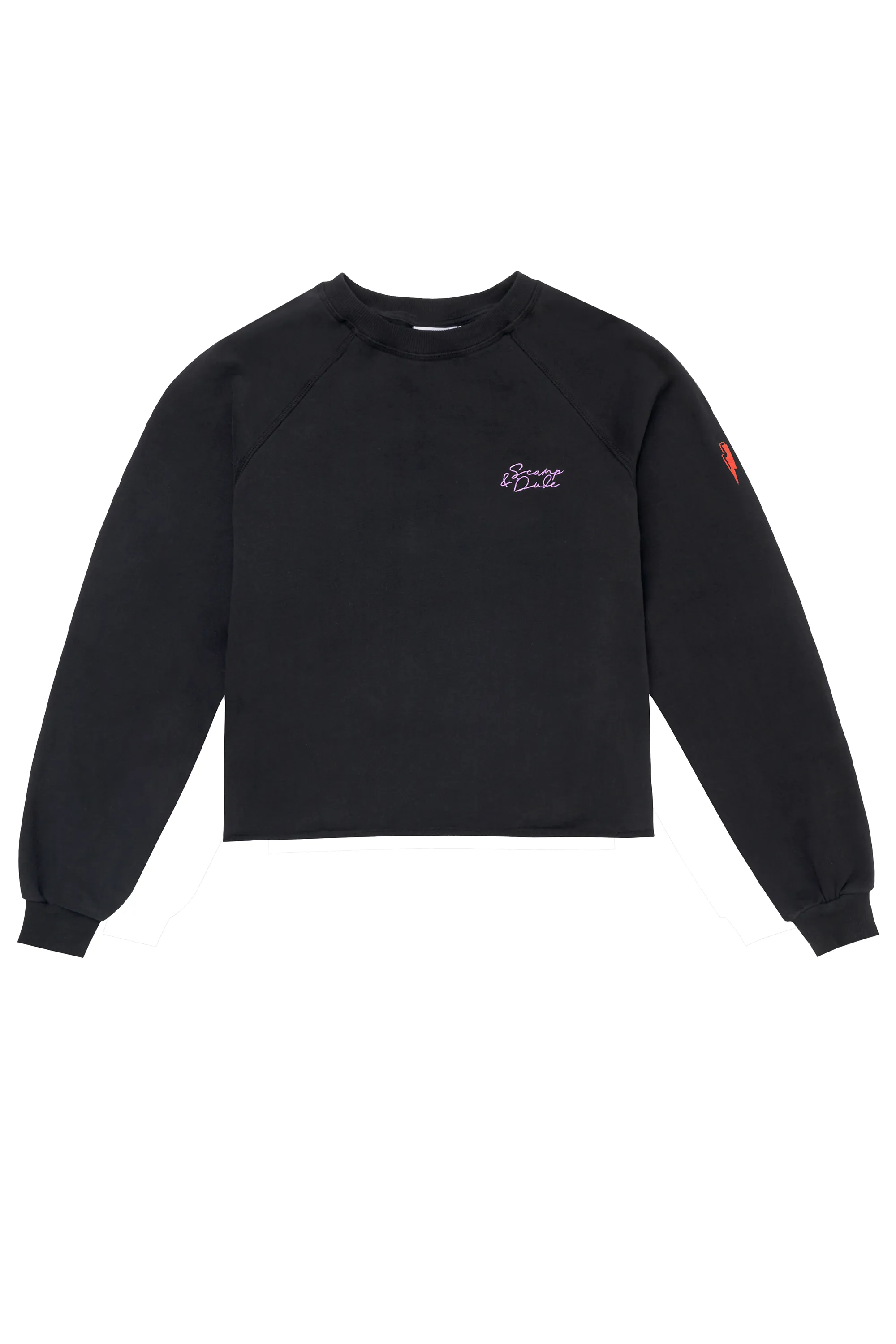 Washed Black Cropped Sweatshirt