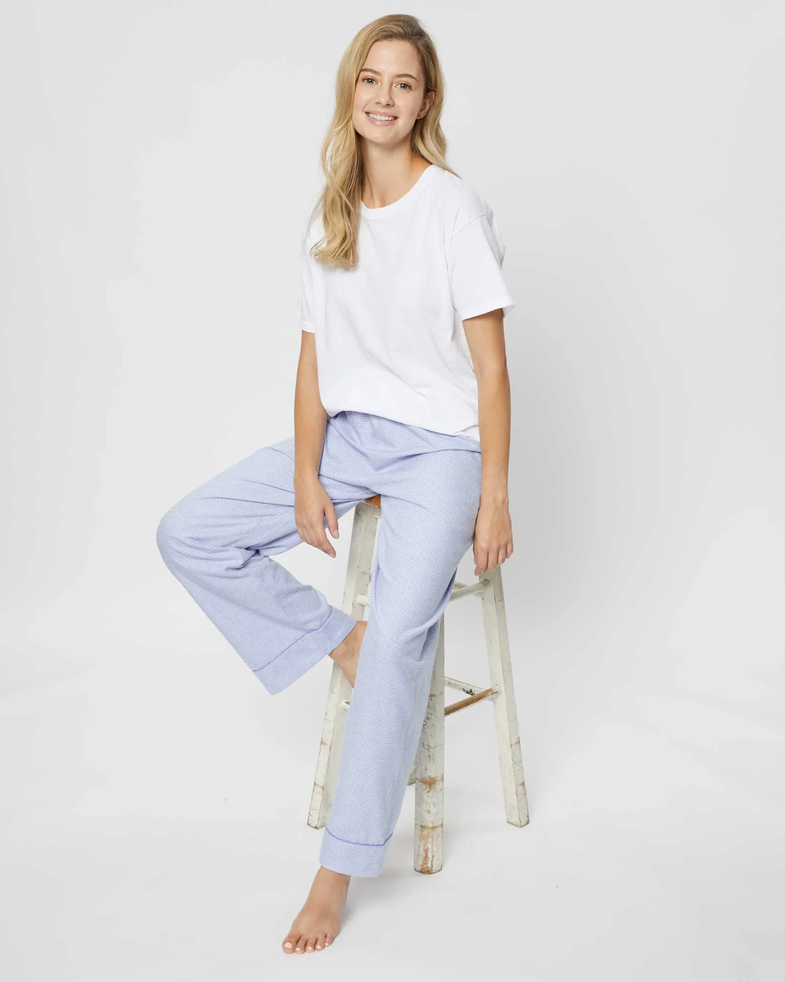 Women's Brushed Cotton Pajama Pants - Willet Blue