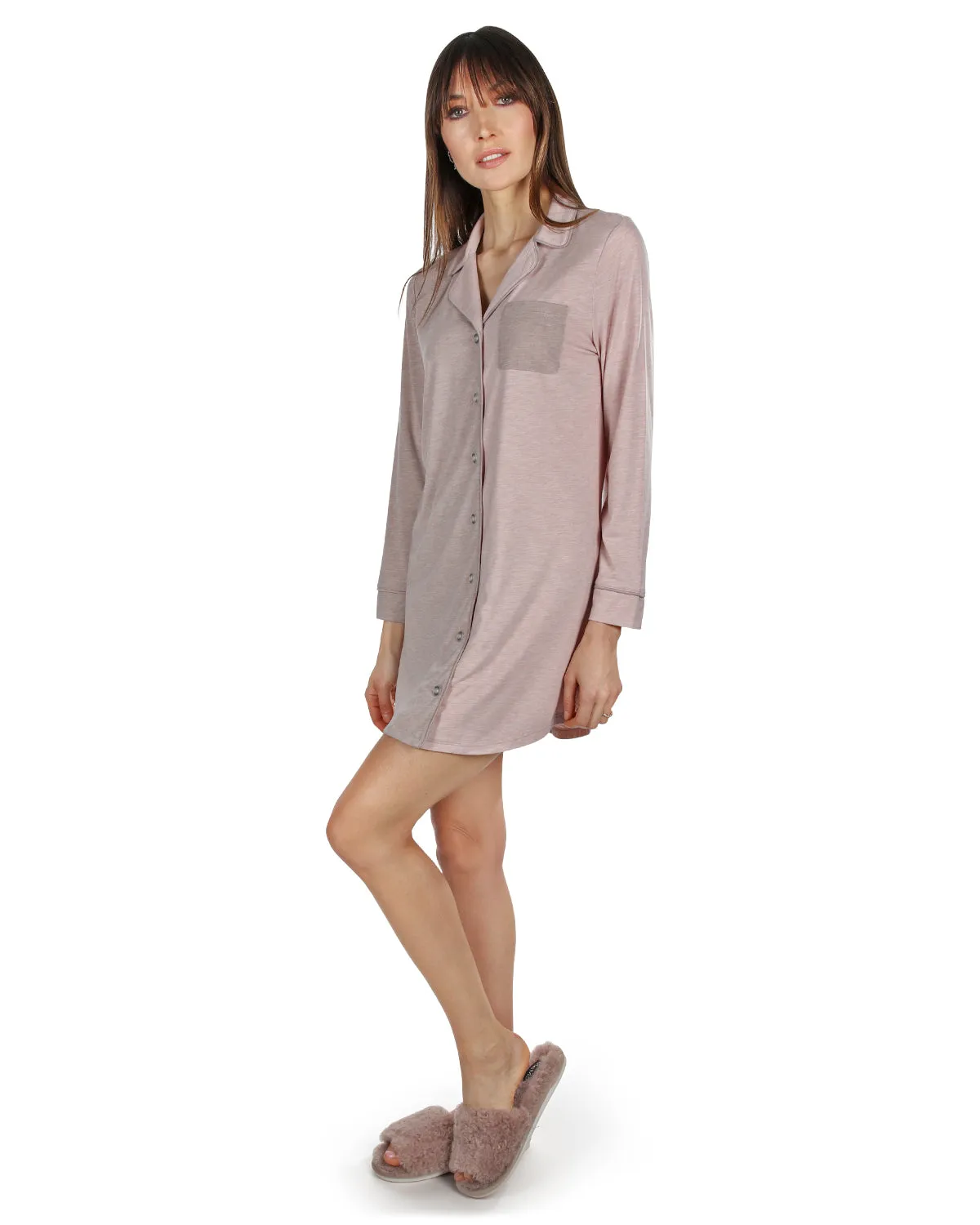 Women's Colorblock Modal Button-Down Nightshirt