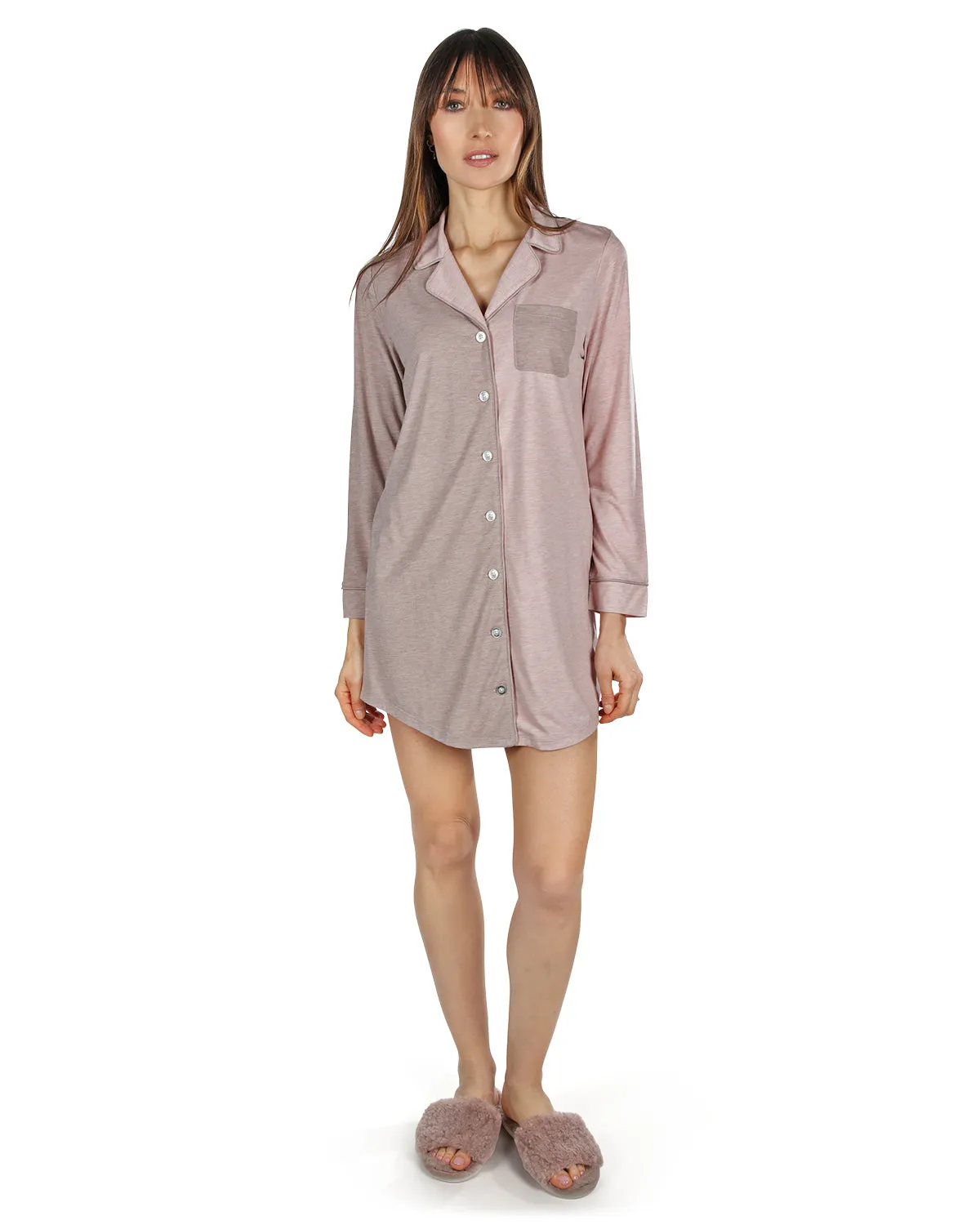 Women's Colorblock Modal Button-Down Nightshirt