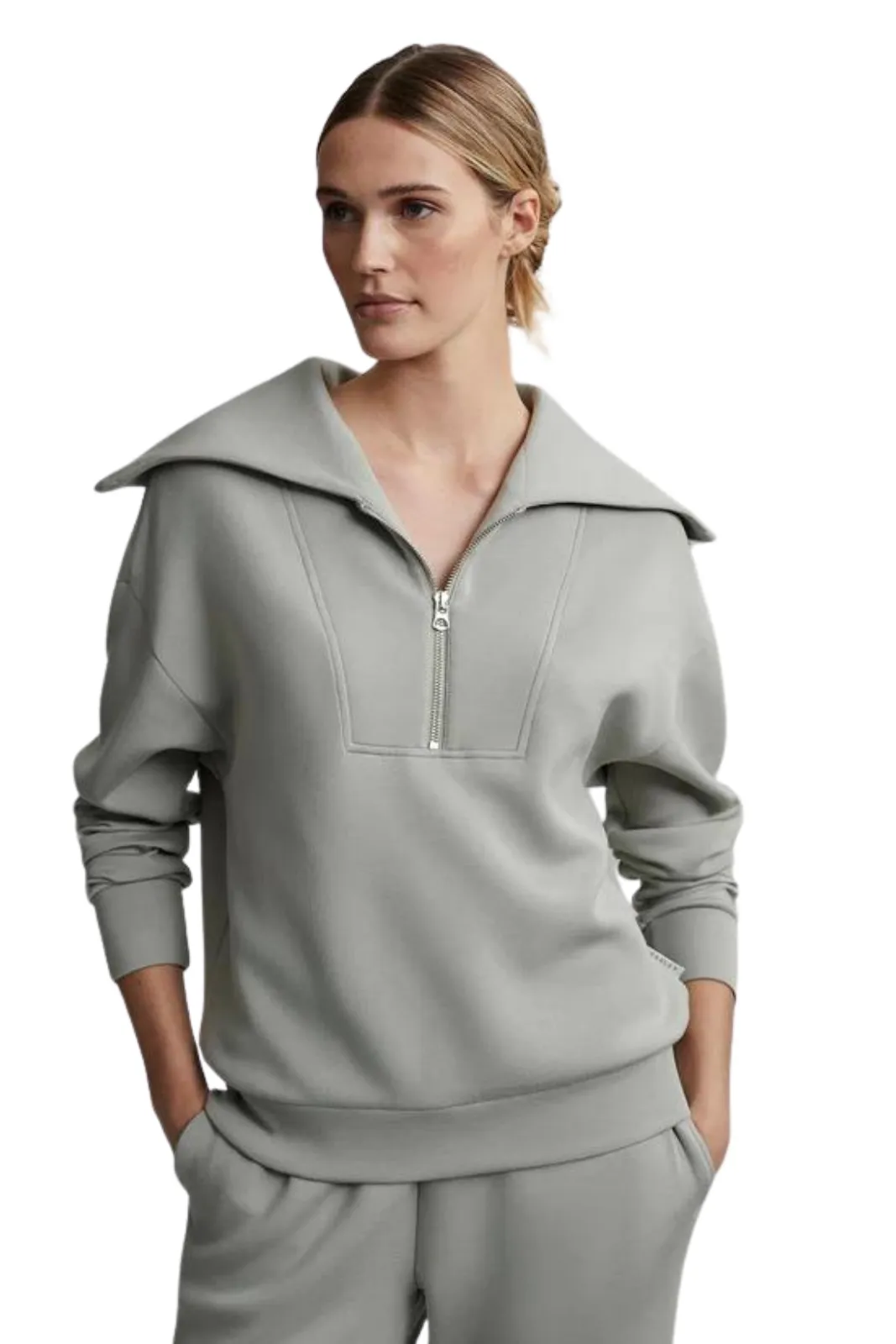 Yates Half Zip Sweat, Seagrass