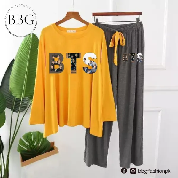 Yellow BTS Printed Loungewear