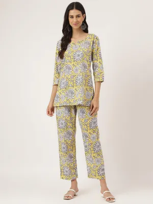 Yellow Printed Loungewear/Nightwear