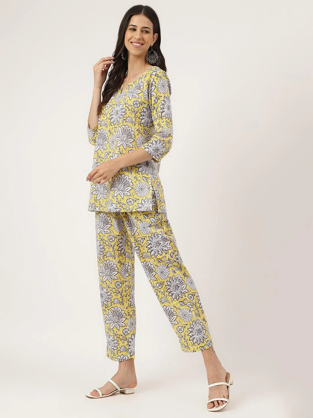 Yellow Printed Loungewear/Nightwear